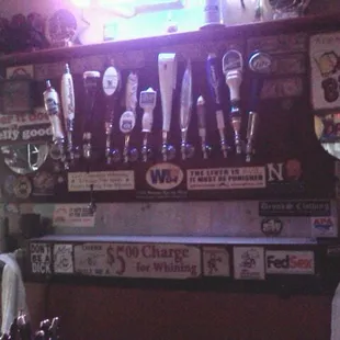 beer taps on a wall