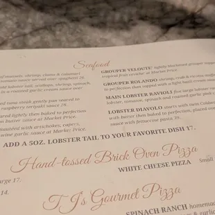 menu