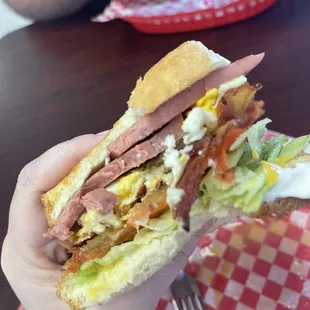 So much stacked on that bread that I barely got the bite in.