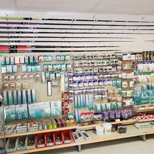 We have a lot of Tackle, reels, fishing poles, live and frozen bait.
