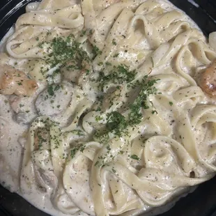 Chicken and mushroom fettuccine