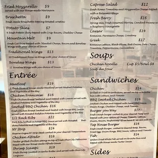 New menu of favorites that have recently returned