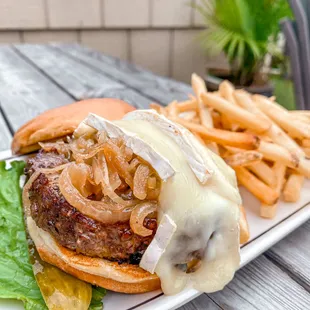 Brie and Onion Burger