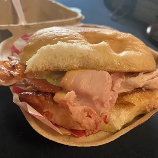 a ham and cheese sandwich