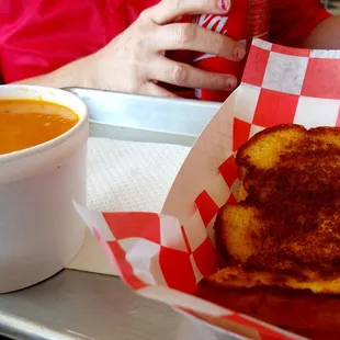 Grilled Cheese and Tomato Basil Soup