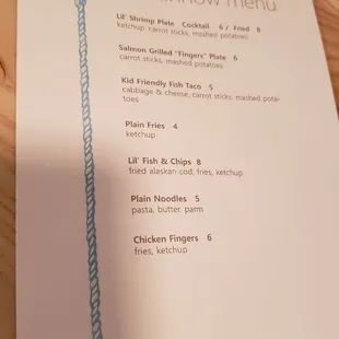 menu