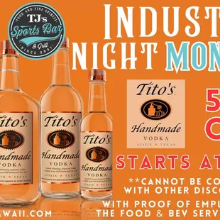 Industry deals for those of you who work your a** off serving others.  Allow us to serve you.  Cheers!