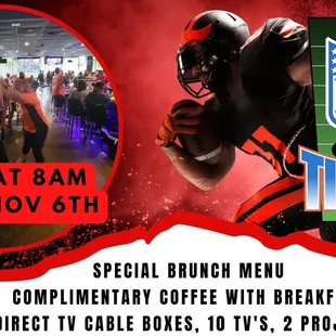 NFL Sunday Open at 8am Starting Nov 6th