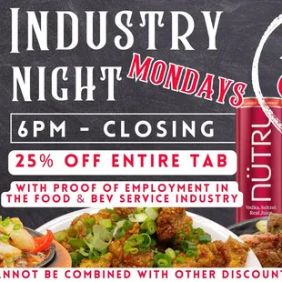 Industry deals for those of you who work your a** off serving others.  Allow us to serve you.  Cheers!