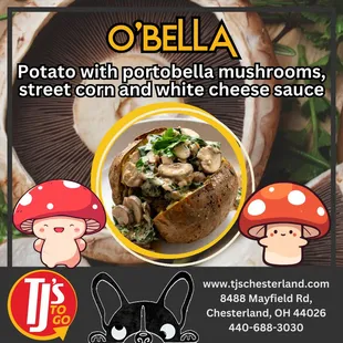 O&apos;Bella Portobella Mushroom Loaded Baked Potato