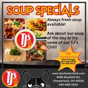Fresh soups available every day