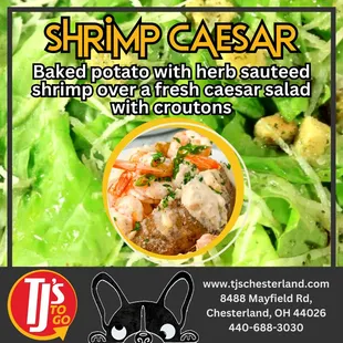 Shrimp Caesar Loaded Baked Potato