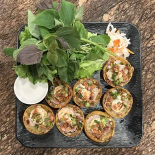 Banh khot served with coconut drizzle!