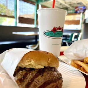 Rib eye steak sandwich