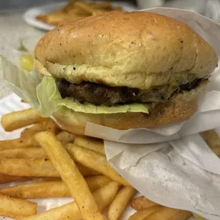 "Big Bargain Special:" Cheeseburger with fries