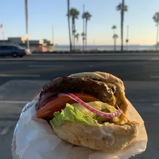 Single patty cheeseburger. Made it a double