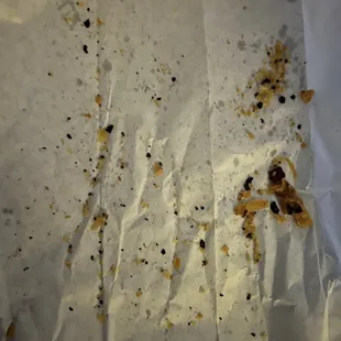 Pieces of char that came off my French fries ? One bag