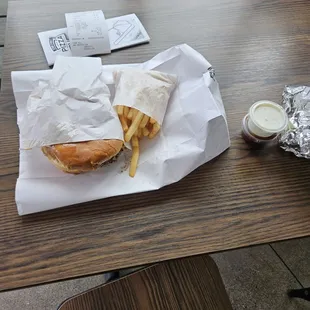 double cheeseburger with fries