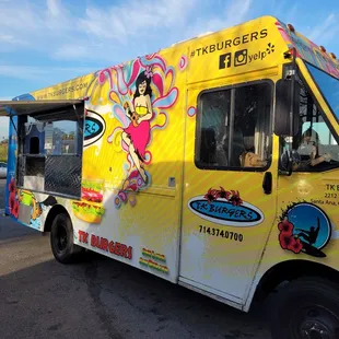 a food truck parked in a parking lot
