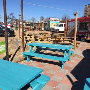 Plenty of picnic tables