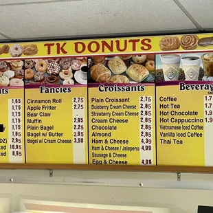 Donut menu