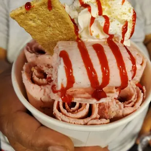 Red Shell rolled ice cream