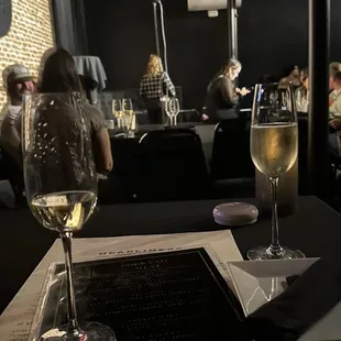 View of the stage. When you get a VIP table a glass of Champagne for the guests is included