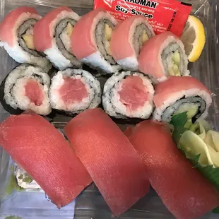 sashimi, sushi, sushi and sashimi, food