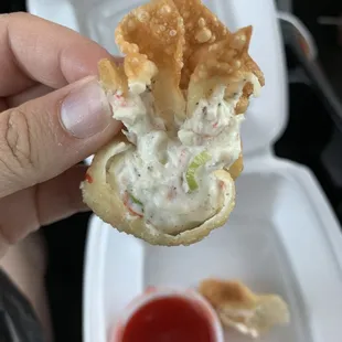 6 Cream Cheese and Crab Wontons