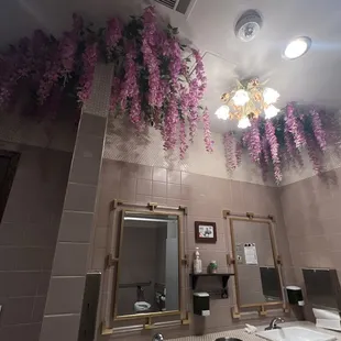 The ladies restroom