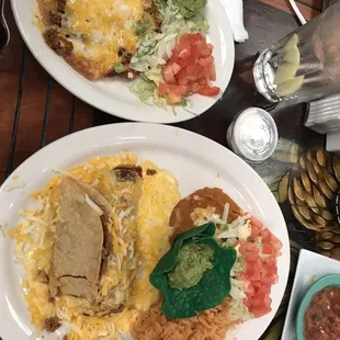 Combo plate, one taco, one enchilada &amp; one chalupa