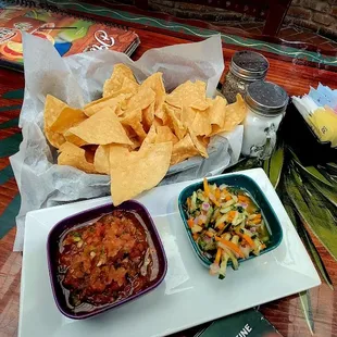 Chips Salsa and the pickle salad? Good Stuff Maynard