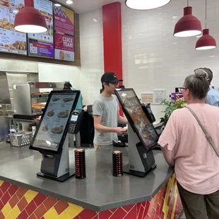 Kiosks and service counter