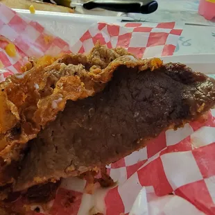 Chicken fried steak burnt beef no flavor