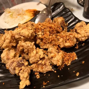a plate of fried chicken