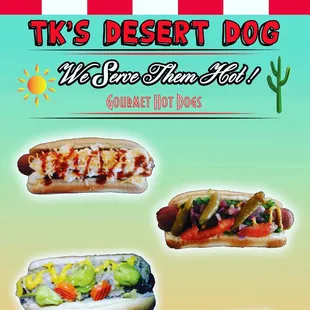 a variety of hot dogs