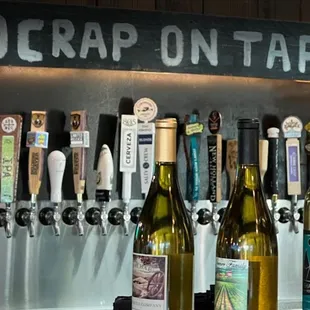 bottles of wine on tap