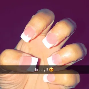 Pink &amp; White Gel Full Set... LOVE them!!