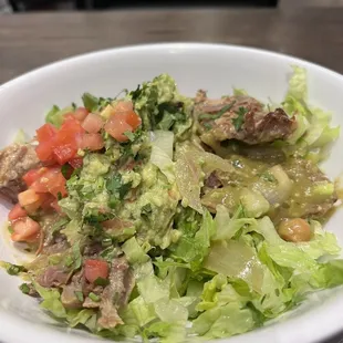 Tlacoyo bowl with barbacoa