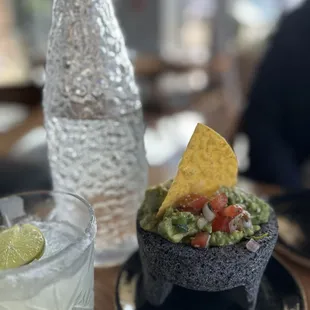 Guac, Marg, and water.