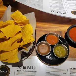 Trio of salsa, and regular salsa