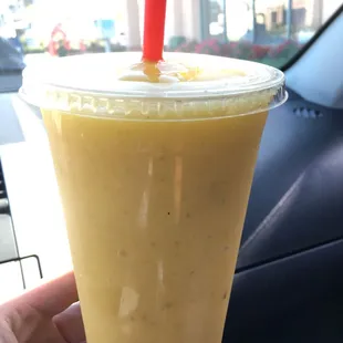 Pear and mango smoothie.