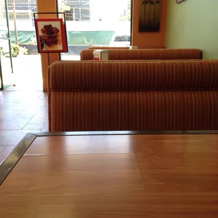 Booth seating available.