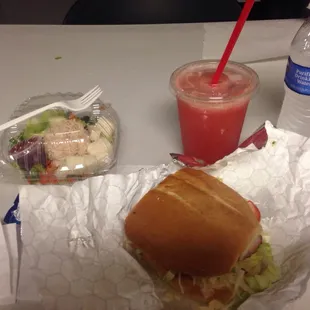 Torta combo! Comes with half a torta, small tuna salads, and aguas frescas. Sooo good!!!!