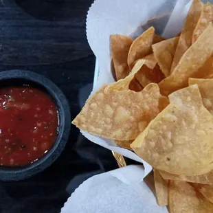 Tortilla chips and salsa