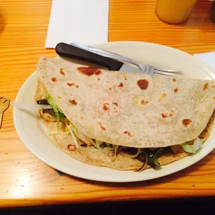 a tortilla on a plate