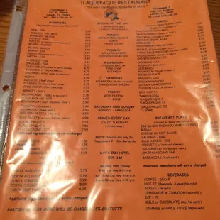 Menu.