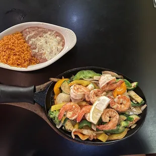 Shrimp fajitas