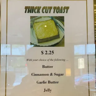 Thick cut toast