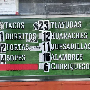 menu as of february 2024